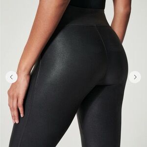 Spanx Faux Leather Legging with microfleecd